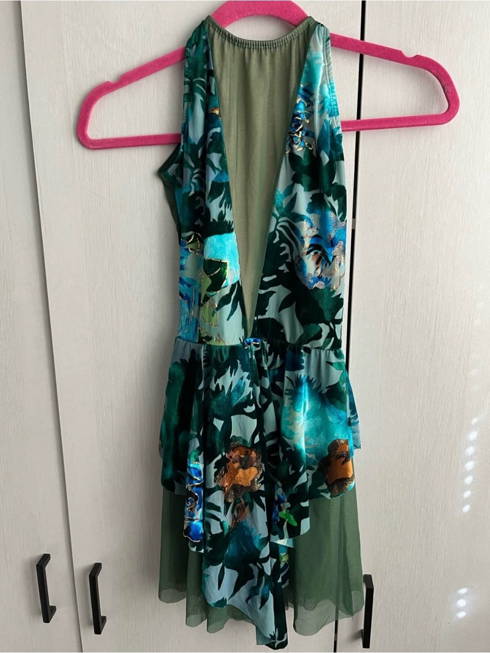 Teal Floral Dance Costume